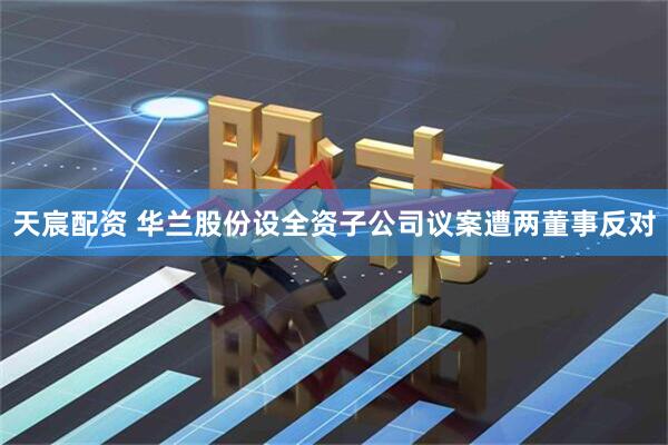 天宸配资 华兰股份设全资子公司议案遭两董事反对