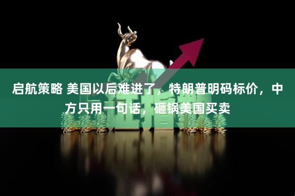 启航策略 美国以后难进了，特朗普明码标价，中方只用一句话，砸锅美国买卖